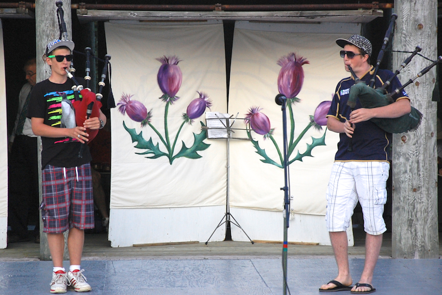 [dsc_6091.jpg] Max Cook and Leon Costello on highland bagpipes