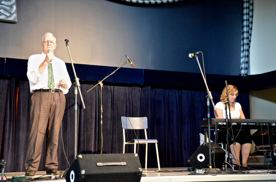 Joe MacNeil singing accompanied by Leanne Aucoin on keyboards