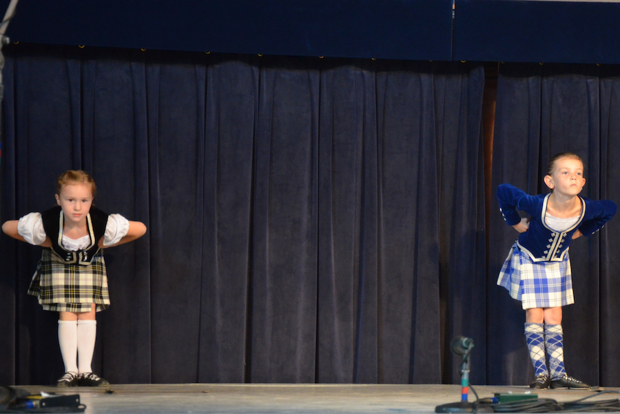 Olivia Burke and Zoë MacLellan Highland dancing (Sword Dance)