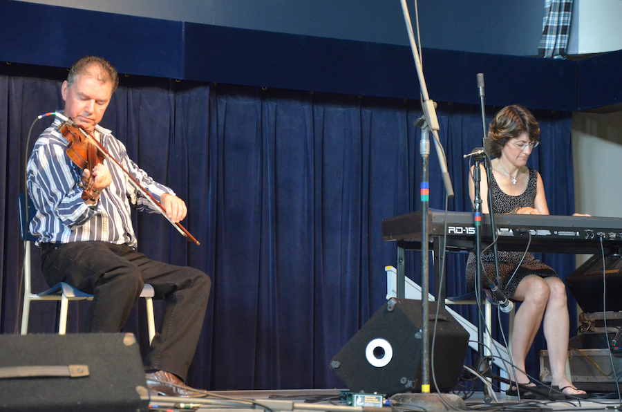 Larry Parks on fiddle accompanied by Hilda Chiasson on keyboards