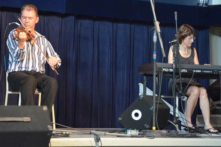 Larry Parks on fiddle accompanied by Hilda Chiasson on keyboards