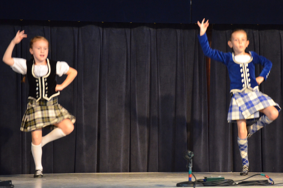 Olivia Burke and Zoë MacLellan Highland dancing