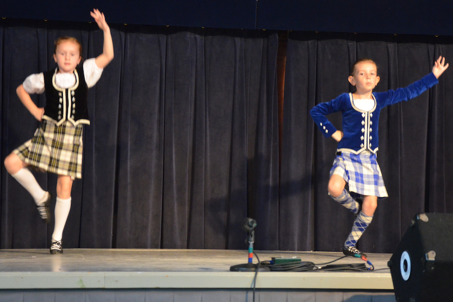 Olivia Burke and Zoë MacLellan Highland dancing