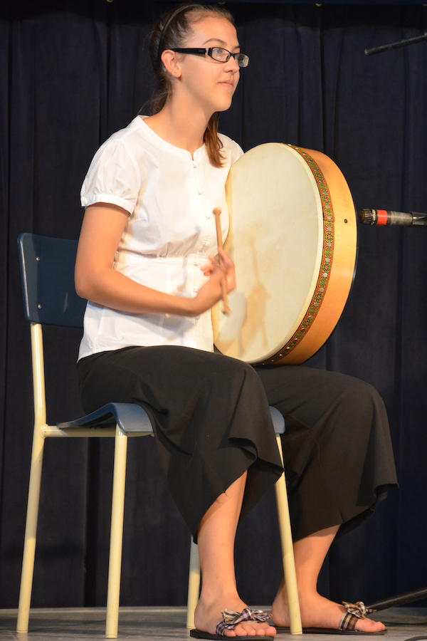 Lauren Boudreau on bodhrán