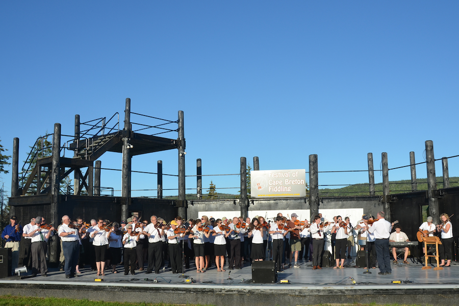 Cape Breton Fiddlers’ Association Third Group Number, directed by Eddie Rogers and accompanied by Gary Gallant on keyboard