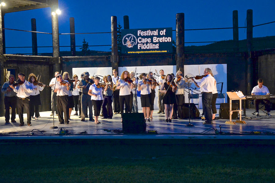Cape Breton Fiddlers’ Association Final Group Number directed by Eddie Rogers and accompanied by Lawrence Cameron on keyboard
