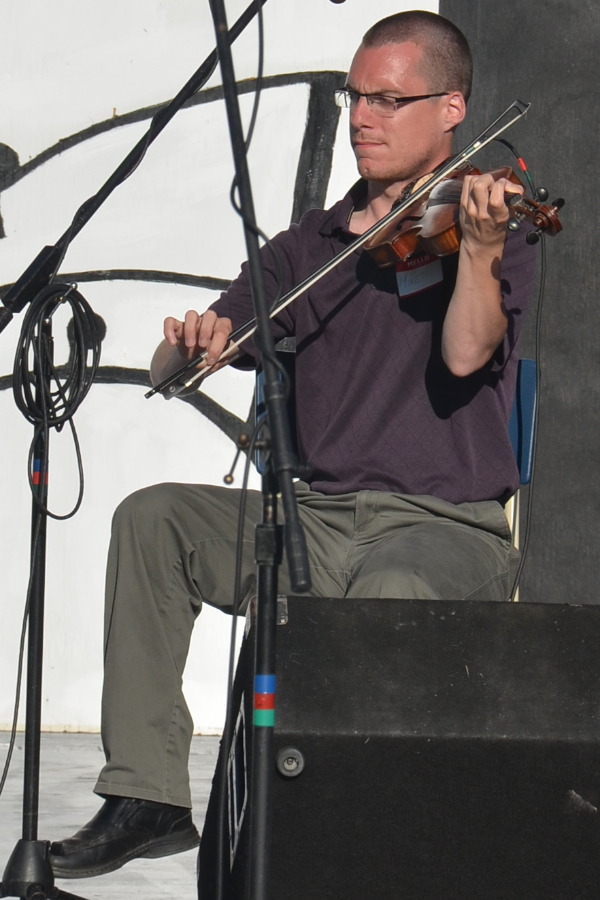 Mike Hall on fiddle