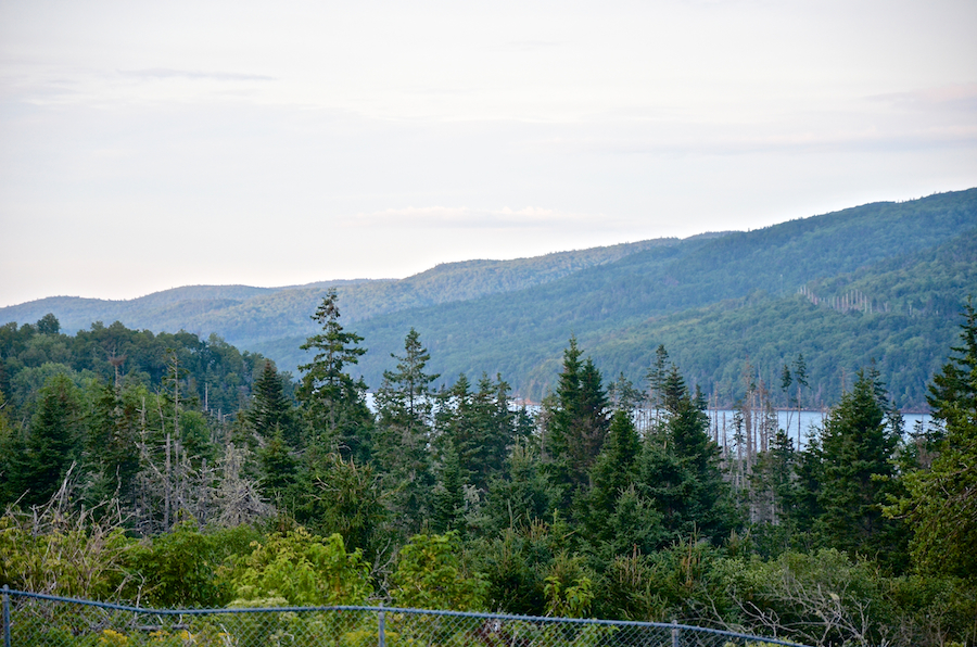 The sun sets on Kellys Mountain above St Anns Harbour as the concert ends