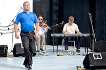 Rodney MacDonald step‑dancing to the music of Kolten MacDonell on fiddle and Lawrence Cameron on keyboard