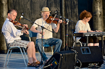Larry Parks and Paul Cranford on fiddles accompanied by Sara Beck on keyboard