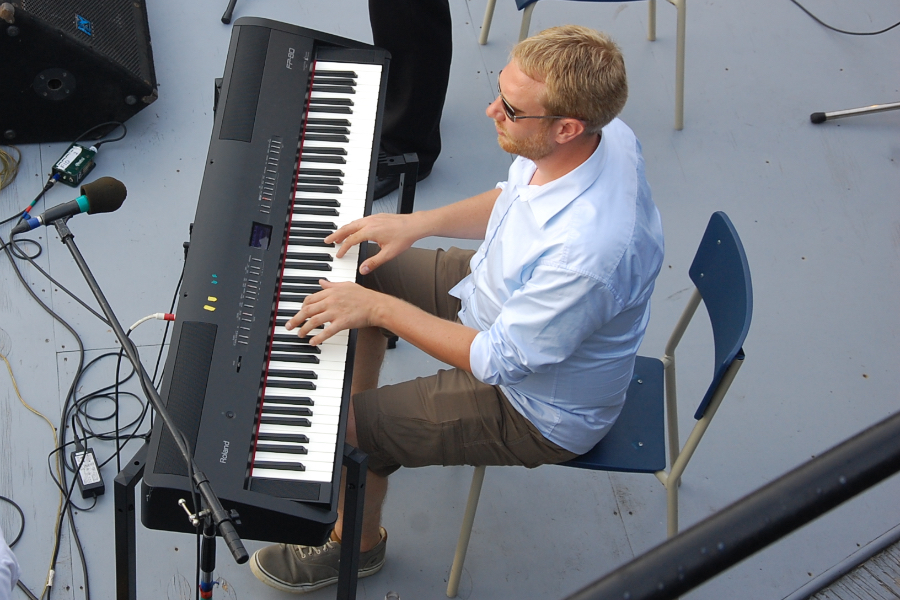 Adam Young on keyboard
