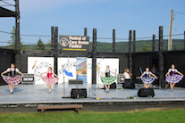 Dancers from the Kelly MacArthur School of Dance highland dancing to the music of Leanne Aucoin on fiddle and Dawn MacDonald-Gillis on keyboard
