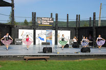 Dancers from the Kelly MacArthur School of Dance highland dancing to the music of Leanne Aucoin on fiddle and Dawn MacDonald-Gillis on keyboard