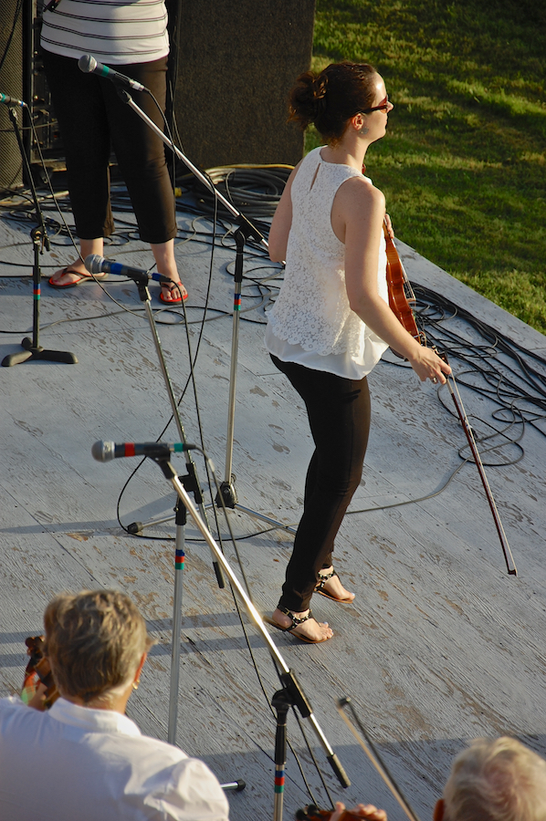 Stephanie MacDonald step-dancing during the finale