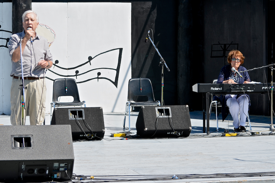 Fred McCracken singing Kitty Bawn O'Brien and The Green Glens of Antrim, accompanied by Janet Cameron on keyboard