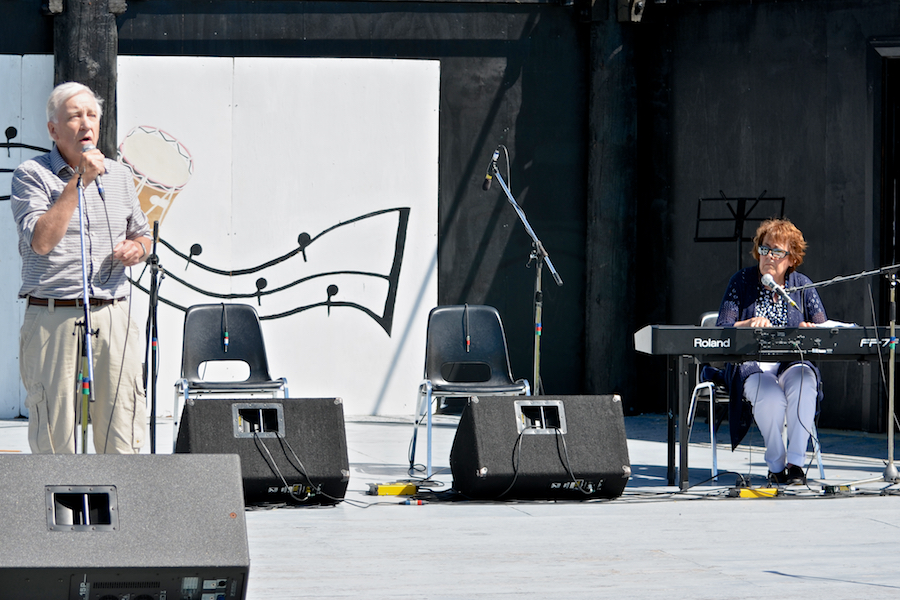 Fred McCracken singing Kitty Bawn O'Brien and The Green Glens of Antrim, accompanied by Janet Cameron on keyboard