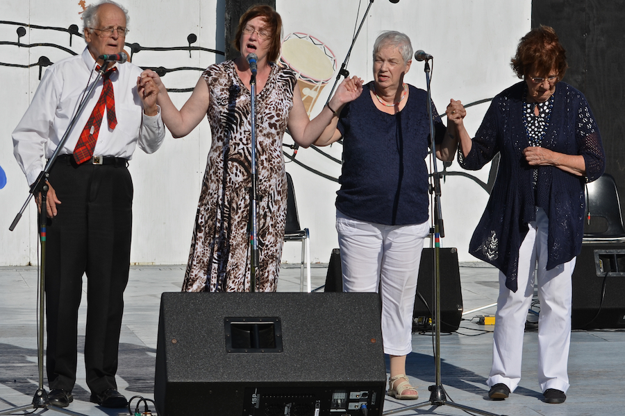 A quartet sings Gaelic songs