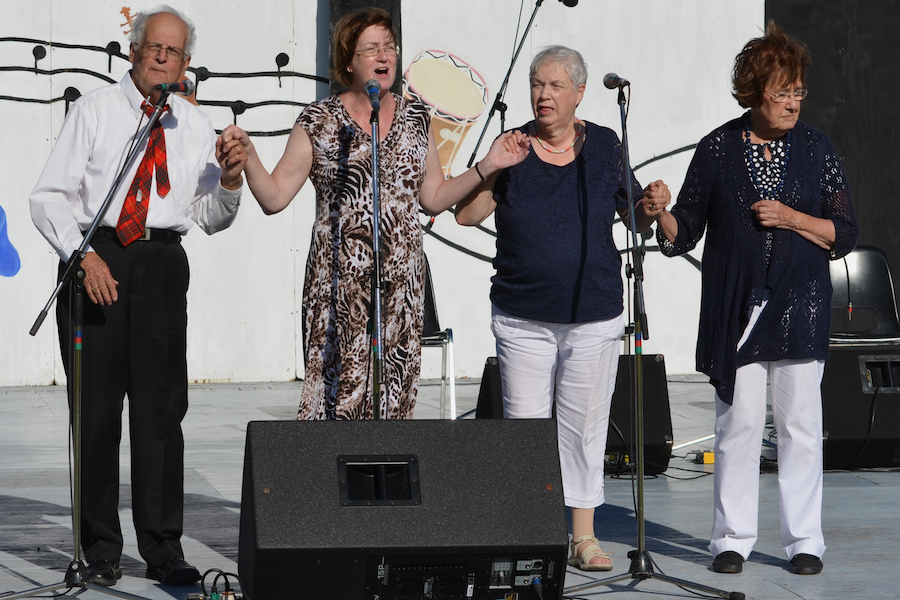 A quartet sings Gaelic songs