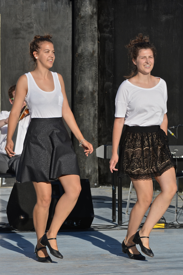 Lauren and Janelle Boudreau step-dancing