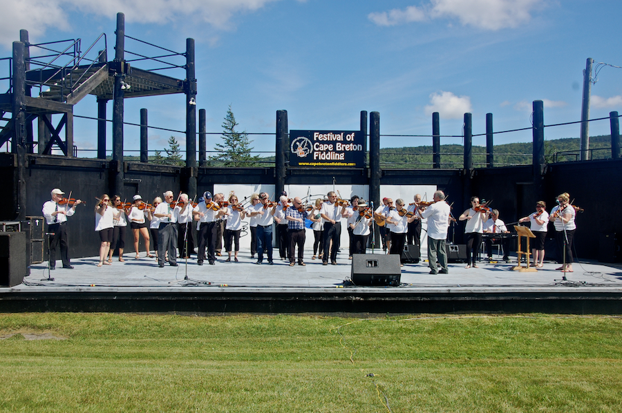 Cape Breton Fiddlers’ Association First Group Number, directed by Eddie Rogers and accompanied by Lawrence Cameron on keyboard