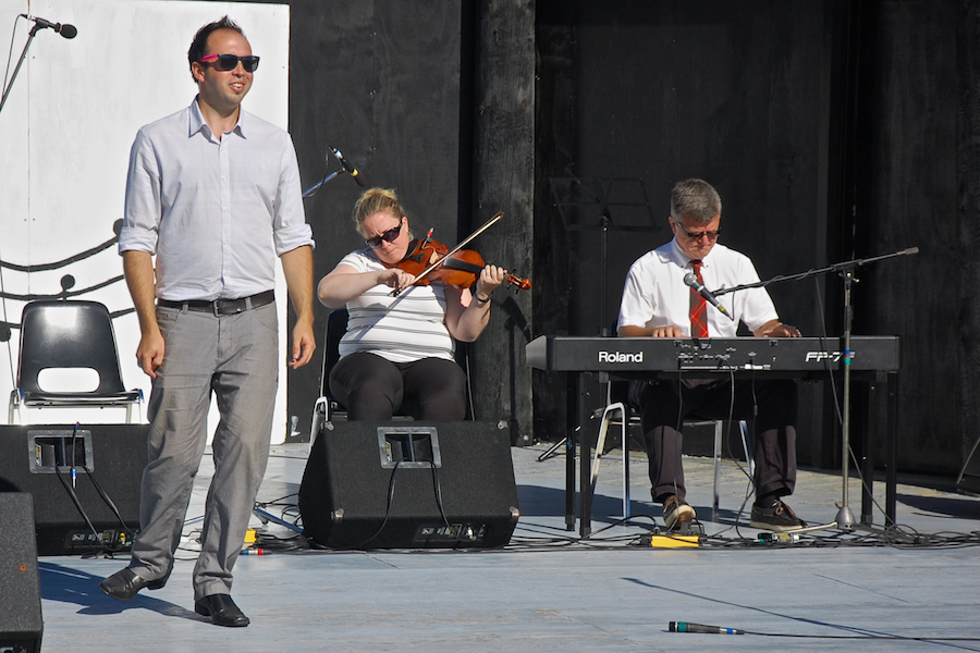 Kolten MacDonell step‑dancing to the music of Dara Smith-MacDonald on fiddle and Lawrence Cameron on keyboard