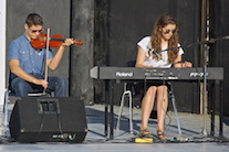 Olivier Broussard on fiddle accompanied by Paryse Broussard on keyboard