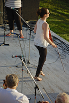 Stephanie MacDonald step-dancing during the finale