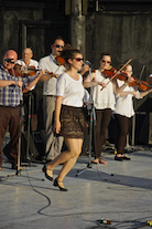 Janelle Boudreau step-dancing during the finale
