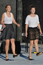 Lauren and Janelle Boudreau step-dancing