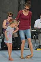 Tracey Bailey step-dancing with her daughter