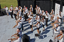 The Cape Breton Fiddlers’ Association plays its second group number in tribute