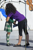 Lisa MacNeil congratulates recipient Drea Shepherd