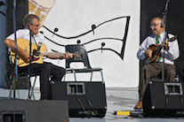 Marcellin Chiasson on mandolin accompanied by Gaston Aucoin on guitar