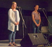 Ella and Abby Hartson singing a cappella