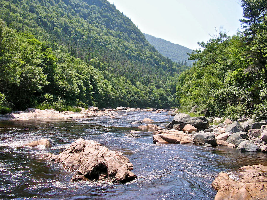 View downriver from the site of the former foot bridge