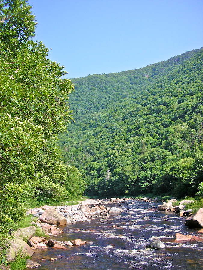 View upriver from the scree path below the Second Pool