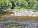 The cobblestone shore at the Third Pool