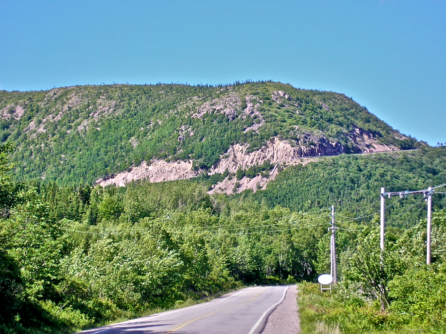 Cabot Trail climbing Smokey Mountain from below