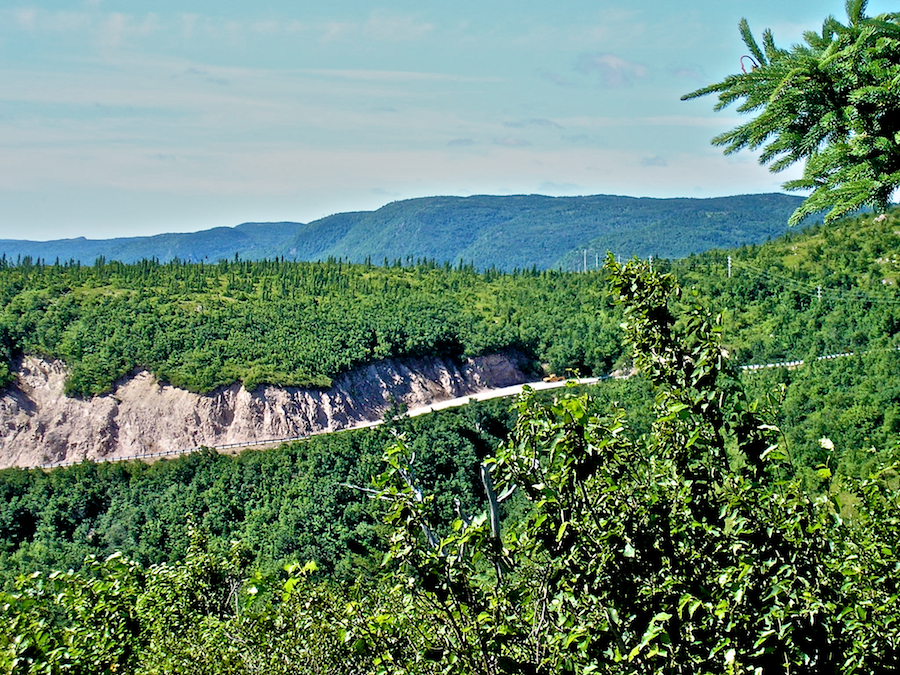 Cabot Trail climbing Smokey Mountain seen from the Cape Smokey Provincial Park
