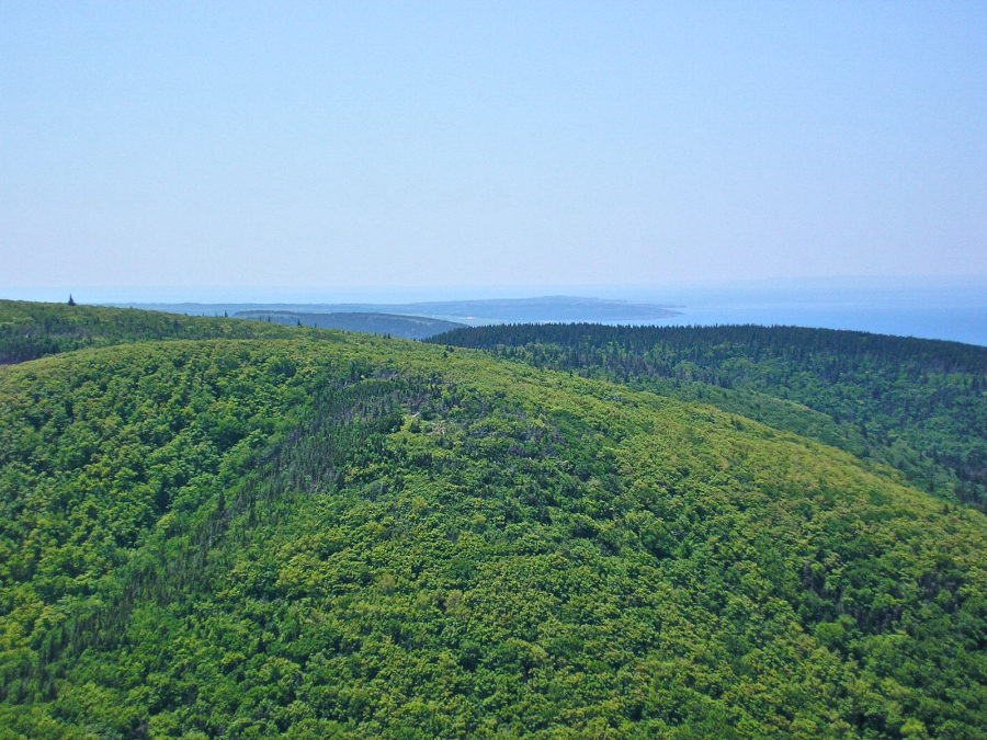 The Cape Mabou Highlands with St Georges Bay and the mainland beyond
