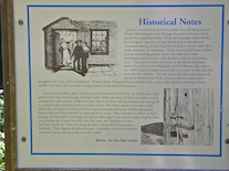 Interpretive panel in the col at the west end of the Trap à Mhathain (Bear Trap) Trail