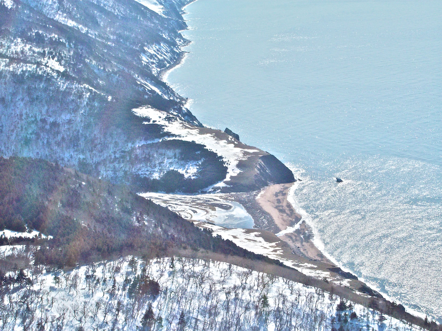 Detail of Polletts Cove Beach from Polletts Cove Mountain