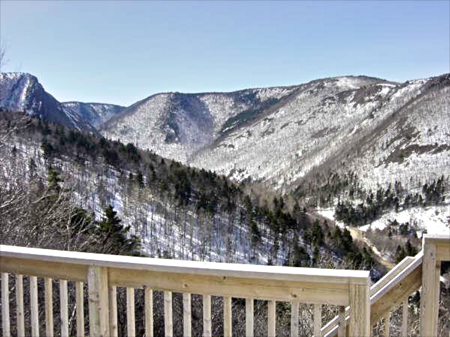 View from Hines’ Ocean View Lodge in Meat Cove