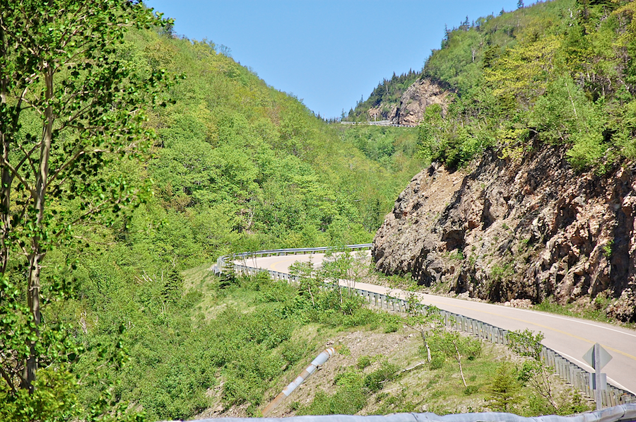 Looking up the Cabot Trail