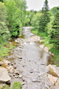 Miramichi Brook to the southeast from the bridge on the Old Mull River Road