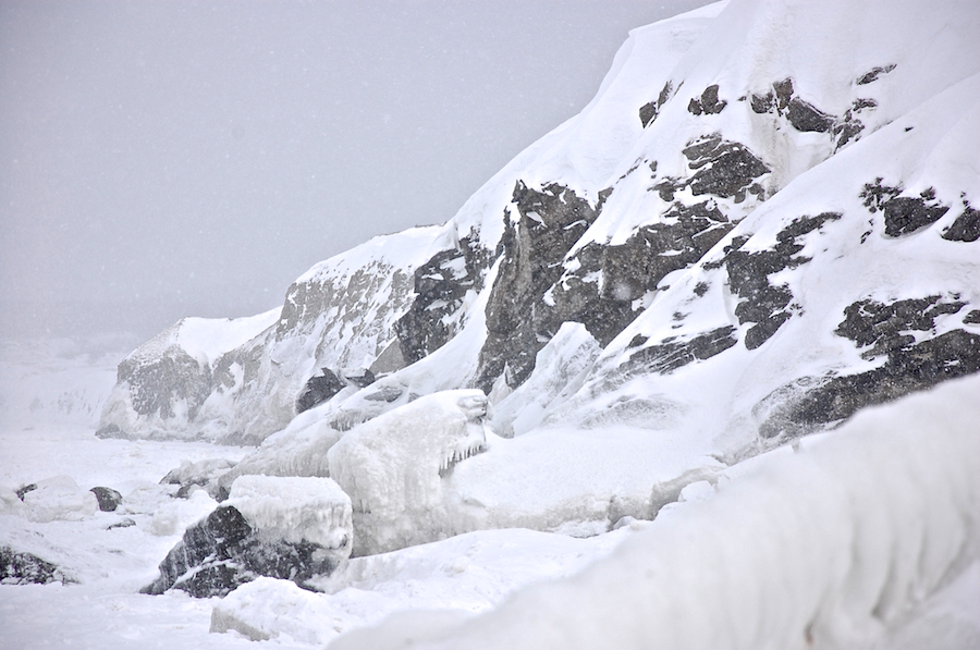 Cliffs to the northeast of the Bay St Lawrence Wharf