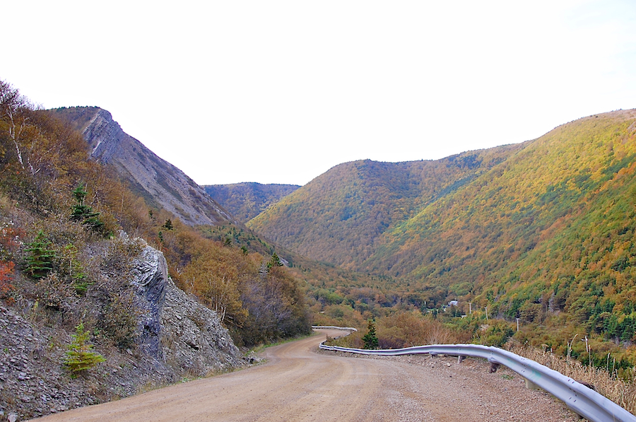 Meat Cove Road descending into Meat Cove