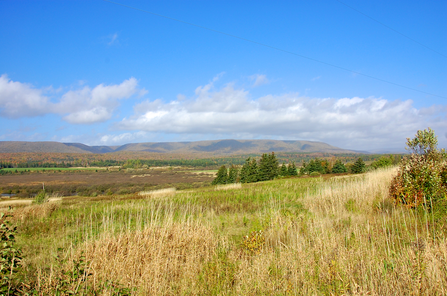 Baddeck River Valley and the Cape Breton Highlands from the Big Farm Road