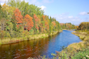 Looking upstream at the Baddeck River from Baddeck Bridge
