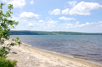 Lake Ainslie shore to the southwest at Trout Brook